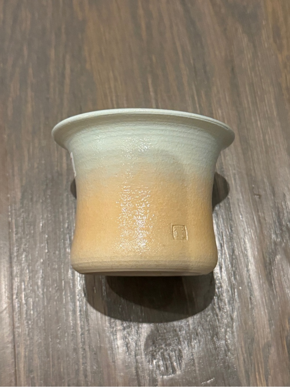 Small Glazed Ceramic Planter Pot Cream Beige Ombre 3” Plant Pot